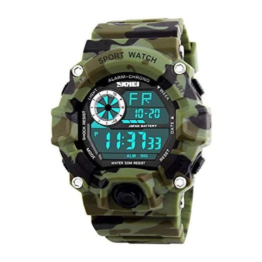 Men Digital Sports Chronograph Watch Alarm Waterproof LED Back Light Multifunction Military Wristwatches