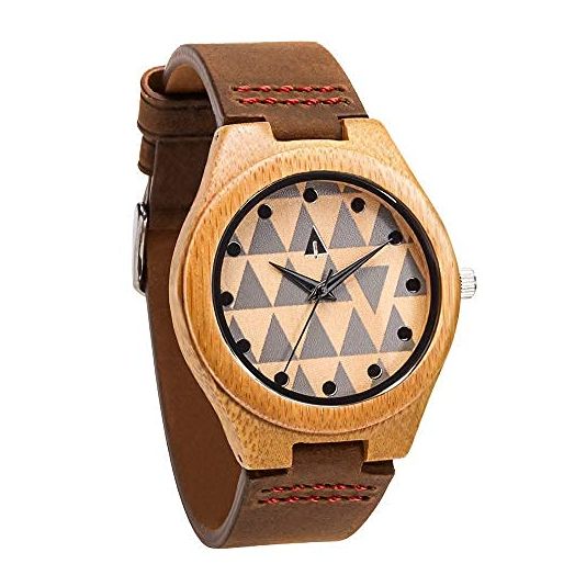 Treehut Wooden Watches for Men, Great Japanese Quartz Movement, Analog Stylish Watch with Adjustable Stainless Steel Clasp, Buckle, Leather Straps Wrist Wood Watch Made from Wood, Relojes para Hombre