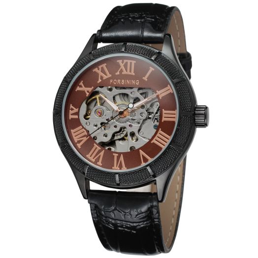 Forsining Men's Fashion Automatic Self-wind Mechanical Skeleton Analogue Sport Wrist Watch FSG8085M3B3