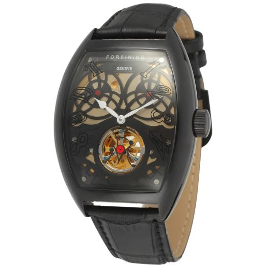 Forsining Men's Stainless Steel Automatic Self-winding Brand Learher Strap Collectiton Watch FSG9409M3B1