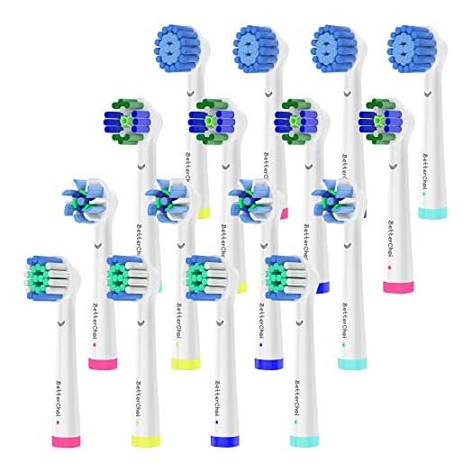 16pcs Replacement Brush Heads Compatible with Oral B Electric Toothbrushes. Precision Clean, 4 Cross Clean (Pack of 4)