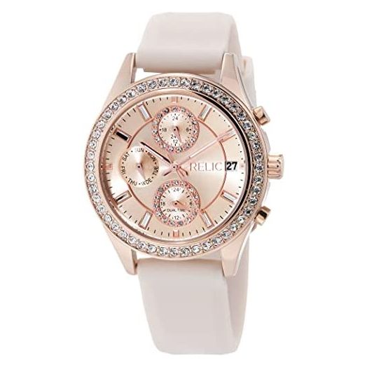 Relic by Fossil Women's Camila Quartz Watch with Silicone/Alloy Strap