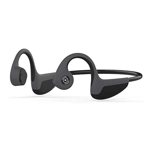 Bone Conduction Headphones Bluetooth 5.0 Open Ear Wireless Titanium HiFi Stereo with Mic Sweatproof Sports Headphones for Running Driving Cycling (Black)