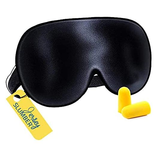 Silk Sleep Eye Mask for Men Women, Comfortable Super Soft Eye Mask With Adjustable Strap, 100% Pure Silk, Works With Every Nap Position, Ultimate Sleeping Aid Blindfold, Blocks Light, Jersey Slumber