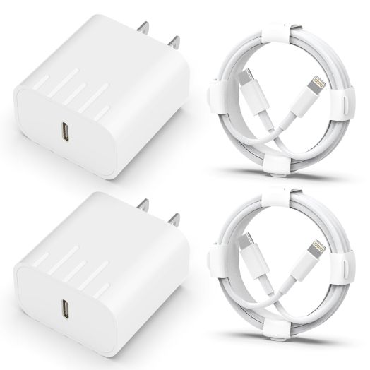 Wall Charger 20W PD USB C Fast Charging 2 Pack iPhone Charger with 2 Pack 6FT Type C iPhone Lightning Cable USB C Power Adapter Compatible for iPhone 14 Pro Max iPhone 13 12 11 XSXR iPad
