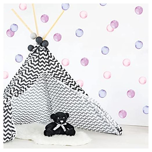 Polka Dot Wall Decals Removable Watercolor Colorful Wall Sticker for Kids Baby Girls Living Room Bedroom Playroom 60dots