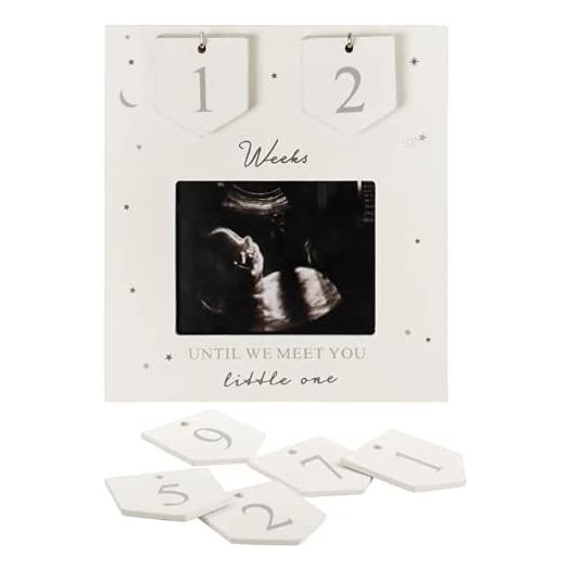 Sonogram Picture Frame | Countdown Weeks | Keepsake Baby Ultrasound Frame | Great Gift for Expecting Parents | Nursery Décor | Best Baby Announcement | Love at First Sight (6.5 x 6 Inches)