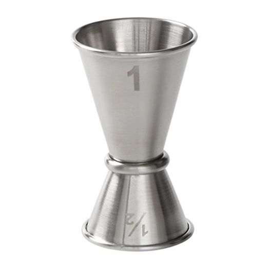 American Metalcraft JG1 Japanese-Style Jigger, Stainless Steel, 1/2 oz. x 1oz. Capacity, 1-3/4" Diameter x 2-3/4" Height