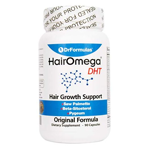 DrFormulas Original Hair Vitamins without Biotin, HairOmega DHT Blocker, Hair Growth Supplement Pills, 45 Day Supply