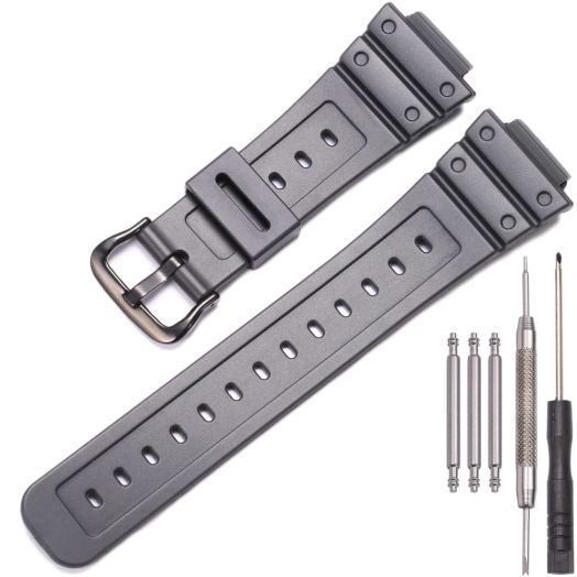 16mm Unisex Resin Strap Compatible with G-Shock DW5600E/ GW-M5610/DW6900/GW-6900/DW-6600 Outdoor sports Rubber Watchband