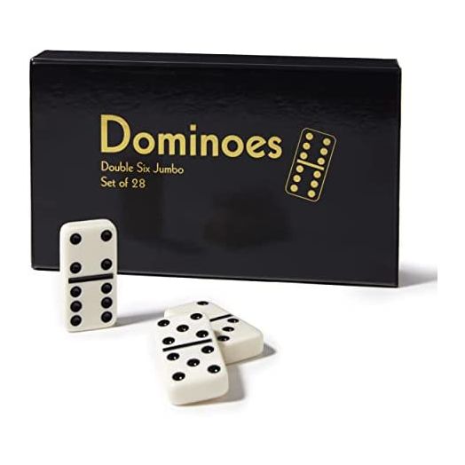 CHH Black/Cream Color Double 6 Jumbo Size Domino Tiles