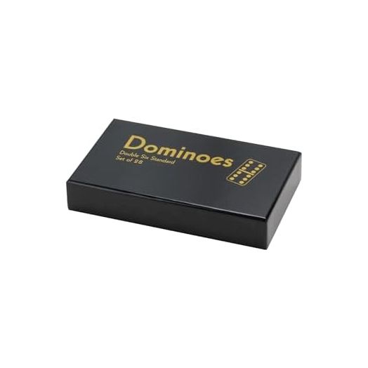 Double Six Professional Dominoes - White with Black Dots, Case Color May Very