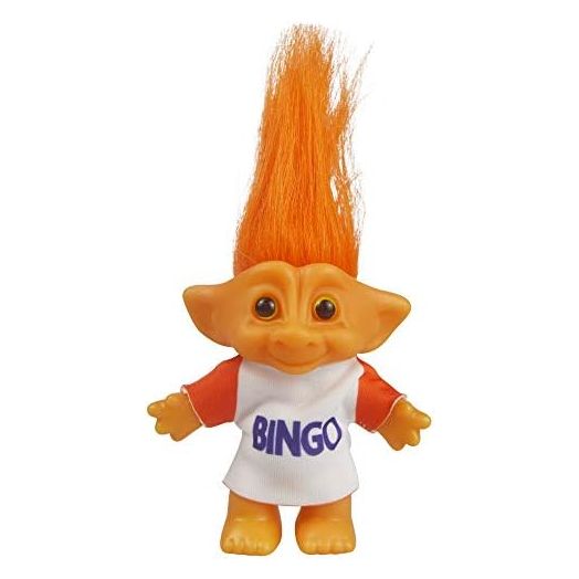 Vintage Troll Dolls, Lucky Doll Chromatic Adorable for Collections, School Project, Arts and Crafts, Party Favors - 7.5" Tall(Include The Length of Hair) (Orange)