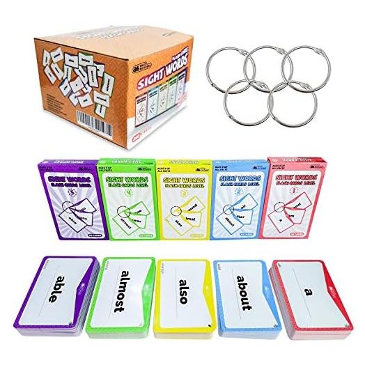 Sight Words Flash Cards 520 Word Set : Educational ABC Alphabet Letter Flashcards Homeschool Kindergarten Learning, Read Site Language Toddlers Preschool Kids Games Ages 2-4 Years 1st, 2nd, 3rd Grade