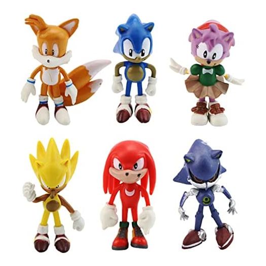 Sonic The Hedgehog Action Figure | 6pcs 2.4'' Sonic Figures Toys Collectible Toys Children’s Birthday Cake Decoration Party Supplies Cake Toppers