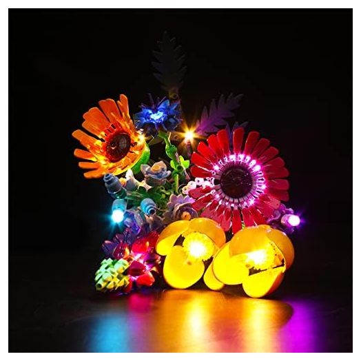 LED Light Kit for Lego Wildflower Bouquet 10313 Artificial Flowers with Poppies and Lavender, Decoration Lights Valentines Day Gift ( Lights Only, No Lego Models)