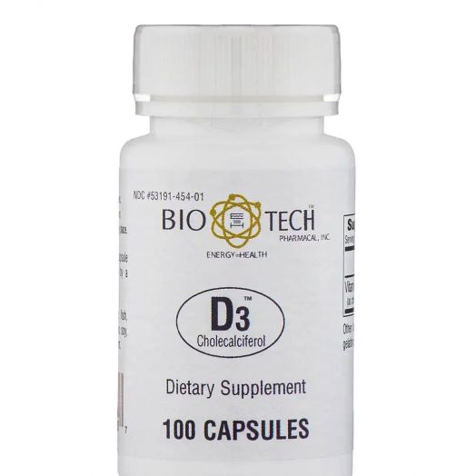 Bio-Tech Pharmacal D3 1000 IU - 100 Capsules
