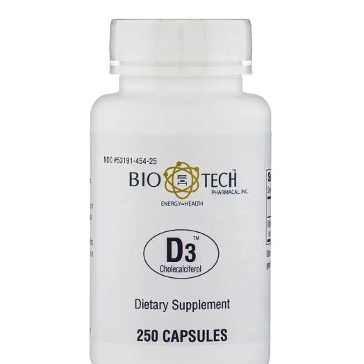 Bio-Tech Pharmacal D3 Cholecalciferol - 250 Capsules