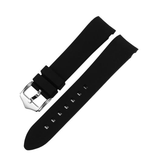Watch Bands - Silicone Rubber Bands 22mm Curvy end Lug Watch Strap Sport Watch Bands Replacement,Black