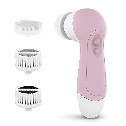 CLSEVXY Waterproof Facial Cleansing Spin Brush Set with 3 Exfoliating Brush Heads