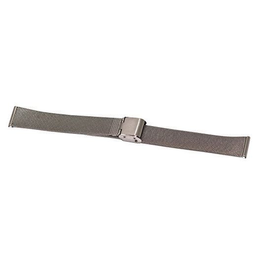 18MM Gunmetal Stainless Steel MESH Locking Buckle Watch Band Strap