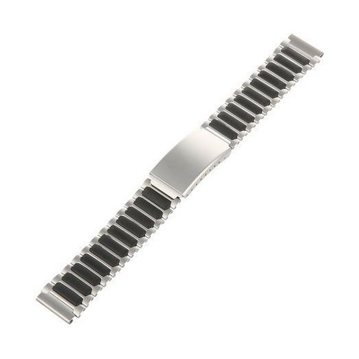 18mm Ironman Triathlon Black Silver Stainless Steel Q7B848 Replacement Watchband