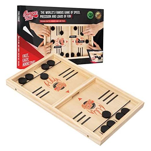 Bungee Table, Large Fast Sling Puck Game, Fast-Paced Fun for a Family Game Night or for a Party with Friends