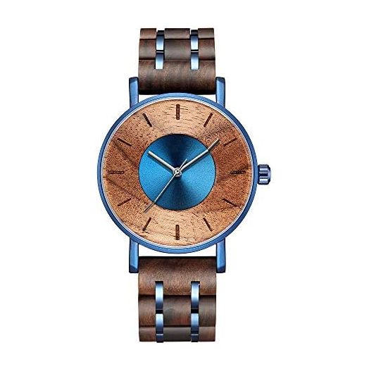 Wooden Watch for Men Women, Stylish Chronograph Military Casual Calendar Wood Watches