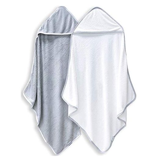 2 Pack Premium Bamboo Baby Bath Towel - Ultra Absorbent - Ultra Soft Hooded Towels for Babies,Toddler,Infant - Newborn Essential -Perfect Baby Registry Gifts for Boy Girl