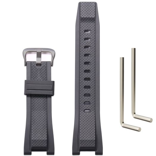 XBHSW Resin Replacement Band Compatible with Casio G-shock GST-B100 GST-S300 GST-S110 GST-S100 Men's Waterproof Rubber Strap Bracelet Watch Accessories(black-B)