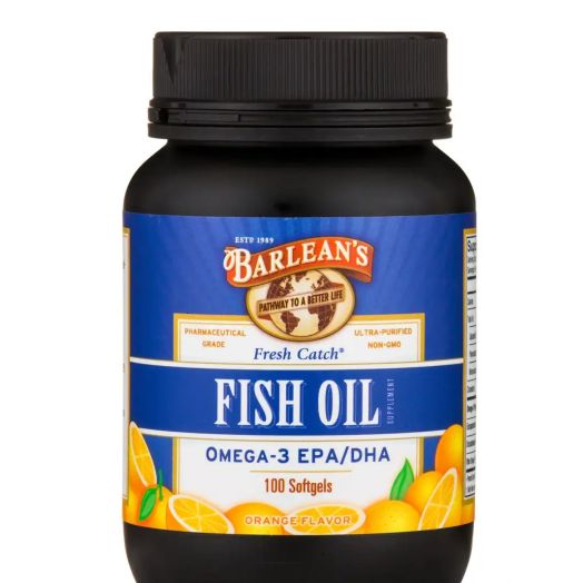 Barlean's Fresh Catch Fish Oil Omega-3 EPA/DHA, Orange Flavor - 100 Softgels