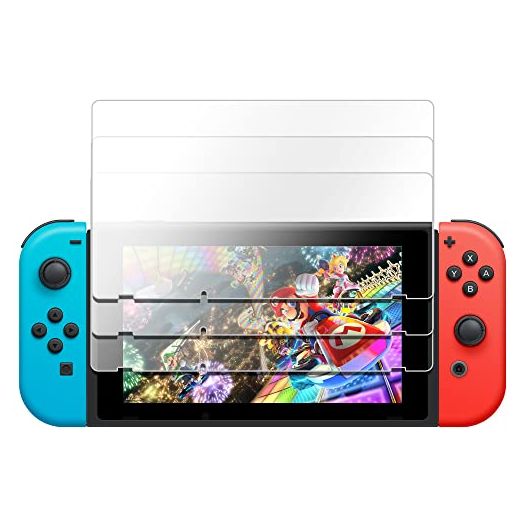 TALK WORKS Nintendo Switch Screen Protector - Scratch, Crack Resistant, Ultra-Thin HD Touchscreen Tempered Glass Cover (Pack of 3)