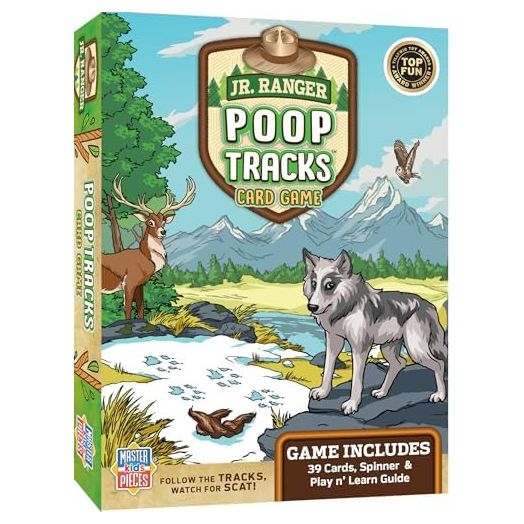 Masterpieces Jr Ranger Poop Tracks Card Game, Ages 6+, 2-6 Players, Medium