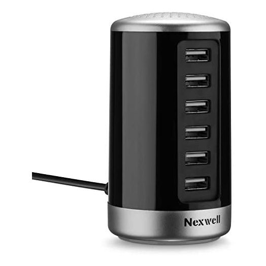 USB Wall Charger, Nexwell 30W 6-Port Desktop Charger USB Charging Station with Smart Identification Technology for iPhone, iPad, Android and Virtually All Other USB Enabled Devices