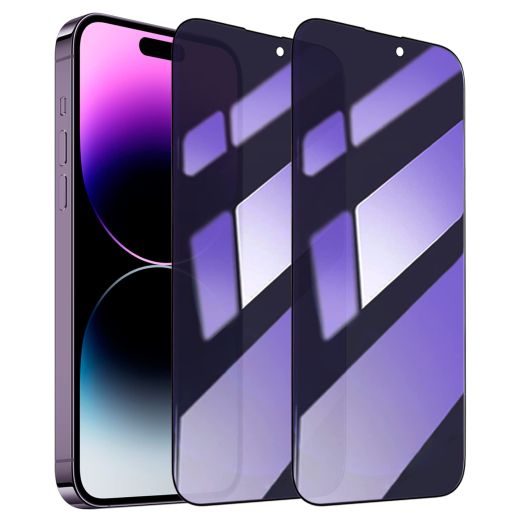 2 Pack Compatible with iPhone 14 Pro Max Privacy Screen Protector, Anti-Spy Anti-Blue Light Eye Protection Tempered Glass Film 6.7'', Scratch Resistant, Full Coverage, Case Friendly