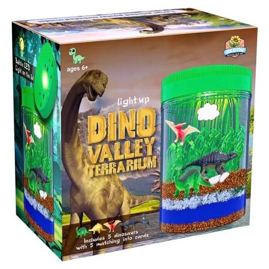 Light-Up Dinosaur Terrarium Kit - Birthday Gifts for Boys Ages 4 5 6 7 8-12 Year Old - STEM Science Kits - Arts & Crafts Educational DIY Kids Toys for Boys & Girls - Toys & Activities Kits Presents