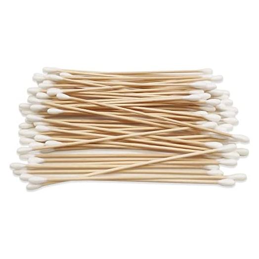 6’’ Long Cotton Swabs 400pcs with Double Round Tip for Pets Care,Gun Cleaning or Makeup