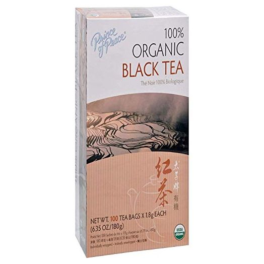 Prince of Peace Organic Black Tea, 100 Tea Bags – 100% Organic Black Tea – Unsweetened Black Tea – Lower Caffeine Alternative to Coffee – Herbal Health Benefits