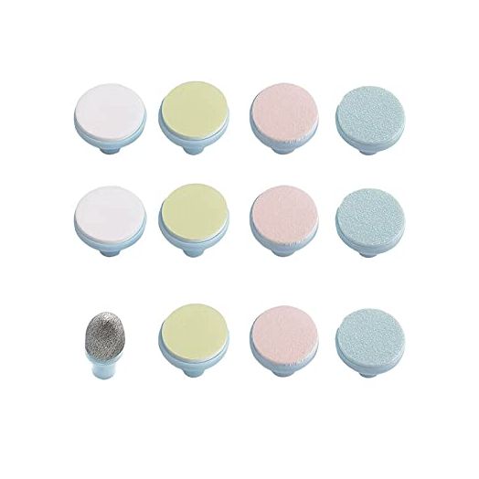Qunlions life 12 Pieces Baby Nail File Pads Trimmer Replacement Electric Grinding Heads for Standard Kid Suits to Newborn Infant Toddler blue Piece Set