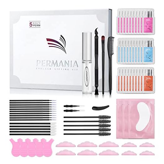 PERMANIA lash Lift Sachet Kit, Eyelash Perm Kit, Fast Lash Lifting 5 Minutes DIY At Home With Strong Glue