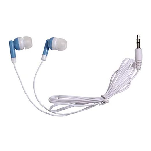 Wholesale Bulk Earbuds Headphones Individually Bagged 100 Pack for iPhone, Android, MP3 Player (Blue)