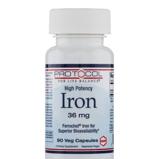 Protocol for Life Balance Iron 36 mg - 90 Vegetarian Capsules