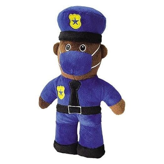 Petlou Dog Squeaky Toys,Dog Toys for Medium Dogs, Dog Toys for Small Dogs to Bite ,Durable Dog Chew Toys Plush Cute (9" Furst Responder-Police Officer)