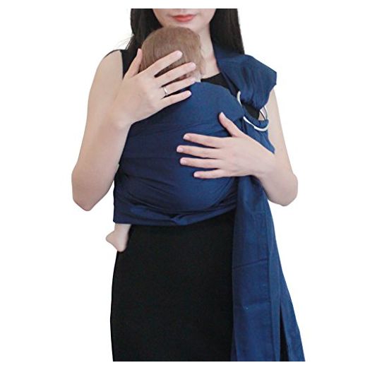 Vlokup Ring Sling Baby Carrier - Soft Linen Cotton Baby Sling Baby Wrap for Newborn Infant Toddler - Dark Blue