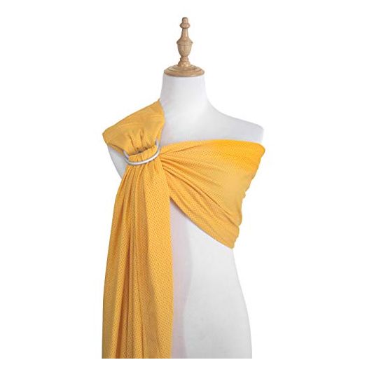 Vlokup Baby Water Ring Sling Carrier | Lightweight Breathable Mesh Baby Wrap for Infant, Newborn, Kids and Toddlers | Perfect for Summer, Swimming, Pool, Beach | Great for Dad Too Yellow