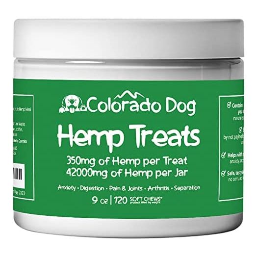 Hemp Dog Treats by Colorado Dog - 120 Ct - Calming Chews for Dogs – Dog Anxiety, Pain, Arthritis, & Digestion – Compare Hemp Amounts – 350mg per Treat