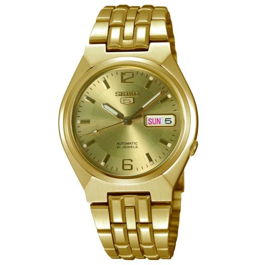 Seiko 5 Gold Tone Watch SNKL64