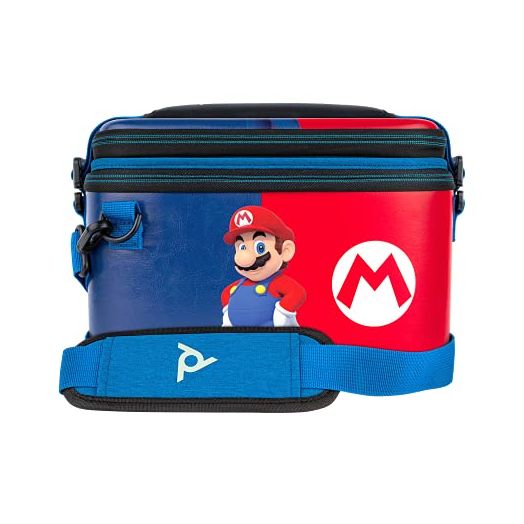 PDP Gaming Officially Licensed Switch Pull-N-Go Travel Case - Mario - Semi-Hardshell Protection - Protective PU Leather - Holds 14 Games & Controller - Works with Switch OLED & Lite - Perfect for Kids
