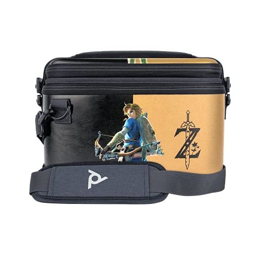 PDP Gaming Officially Licensed Switch Pull-N-Go Travel Case - Zelda Breath of the WIld - Semi-Hardshell Protection - Protective PU Leather - Holds 14 Games - Works with Switch OLED & Lite