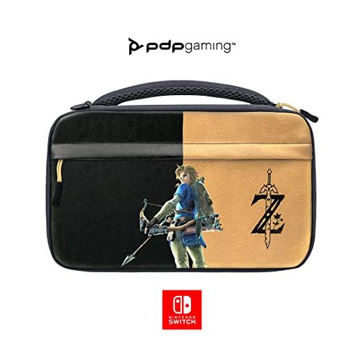 PDP Gaming Officially Licensed Switch Commuter Case - Zelda Breath of the WIld - Semi-Hardshell Protection - Protective PU Leather - Holds 14 Games - Works with Switch OLED & Lite - Perfect for Travel